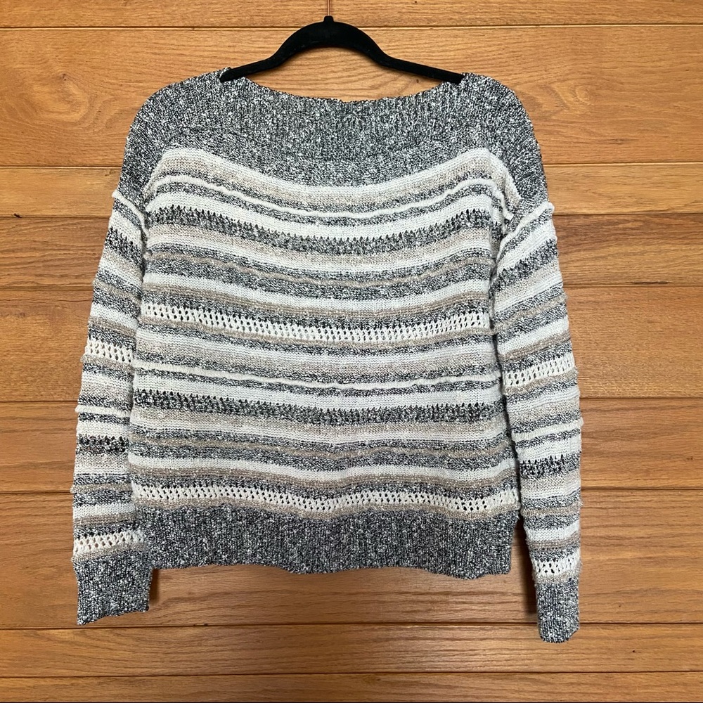 Splendid crochet textured striped sweater